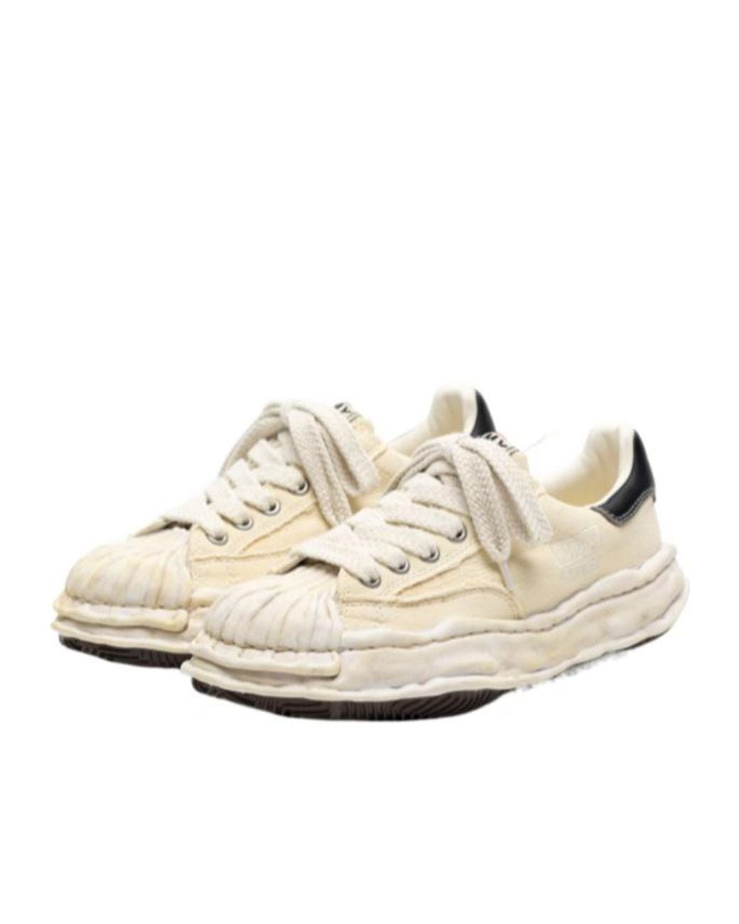Maison Mihara Yasuhiro White 'Blakey' Og Sole Bleached Canvas Low-Top Sneakers for men