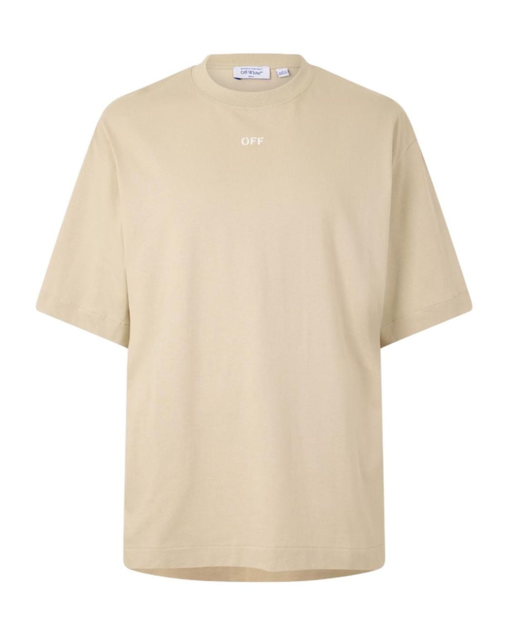 Off-White c/o Virgil Abloh Natural Logo Crew Neck T-Shirt for men