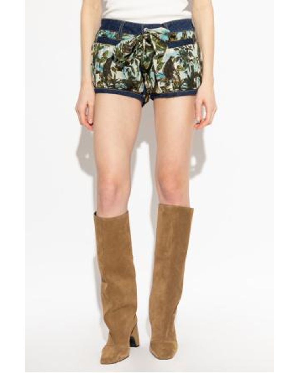 DSquared² Green Pattern-Printed Shorts