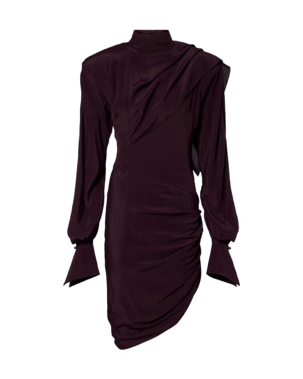 Mugler Purple Asymmetric Mini Dress With Drapes