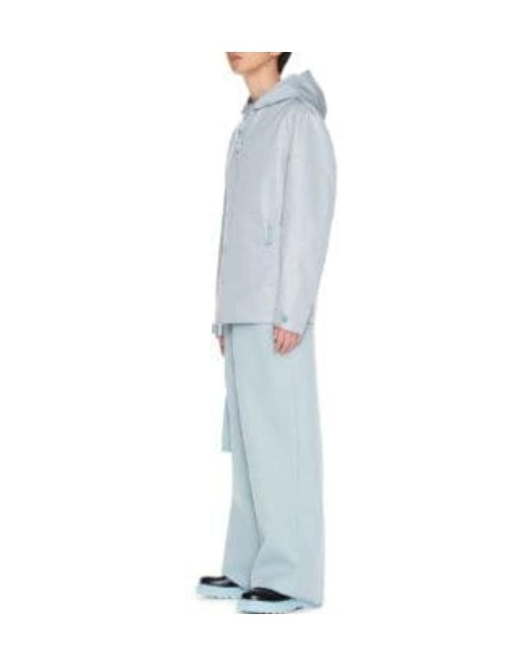 Off-White c/o Virgil Abloh Blue Quote Zip-Up Hooded Windbreaker for men