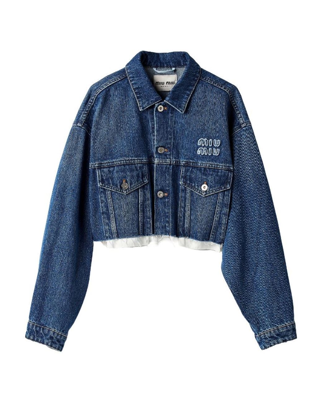 Miu Miu Blue Cropped Denim Jacket
