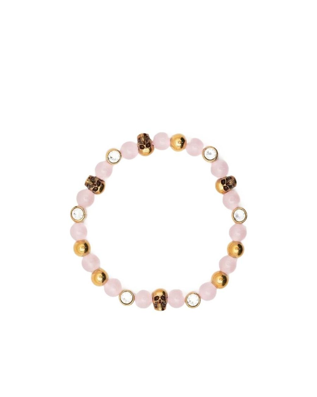 McQueen Metallic Skull-Charm Embellished Bracelet