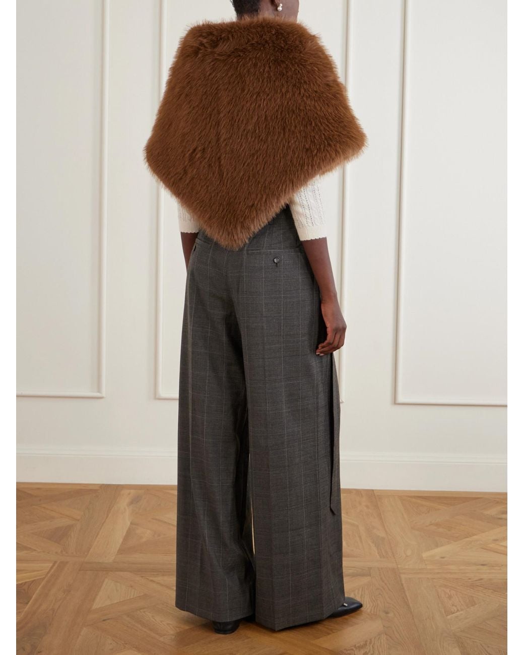 Simone Rocha Brown Plush Scarf