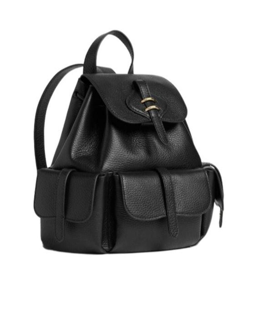 Coccinelle Black Medium Mavery Grained Leather Pocket-Detail Backpack