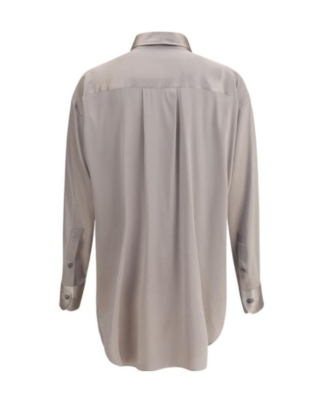 Tom Ford Gray Satin Relaxed Fit Shirt