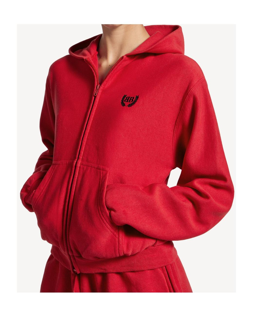 Balenciaga Cotton Embroidered Zip-Up Hoodie