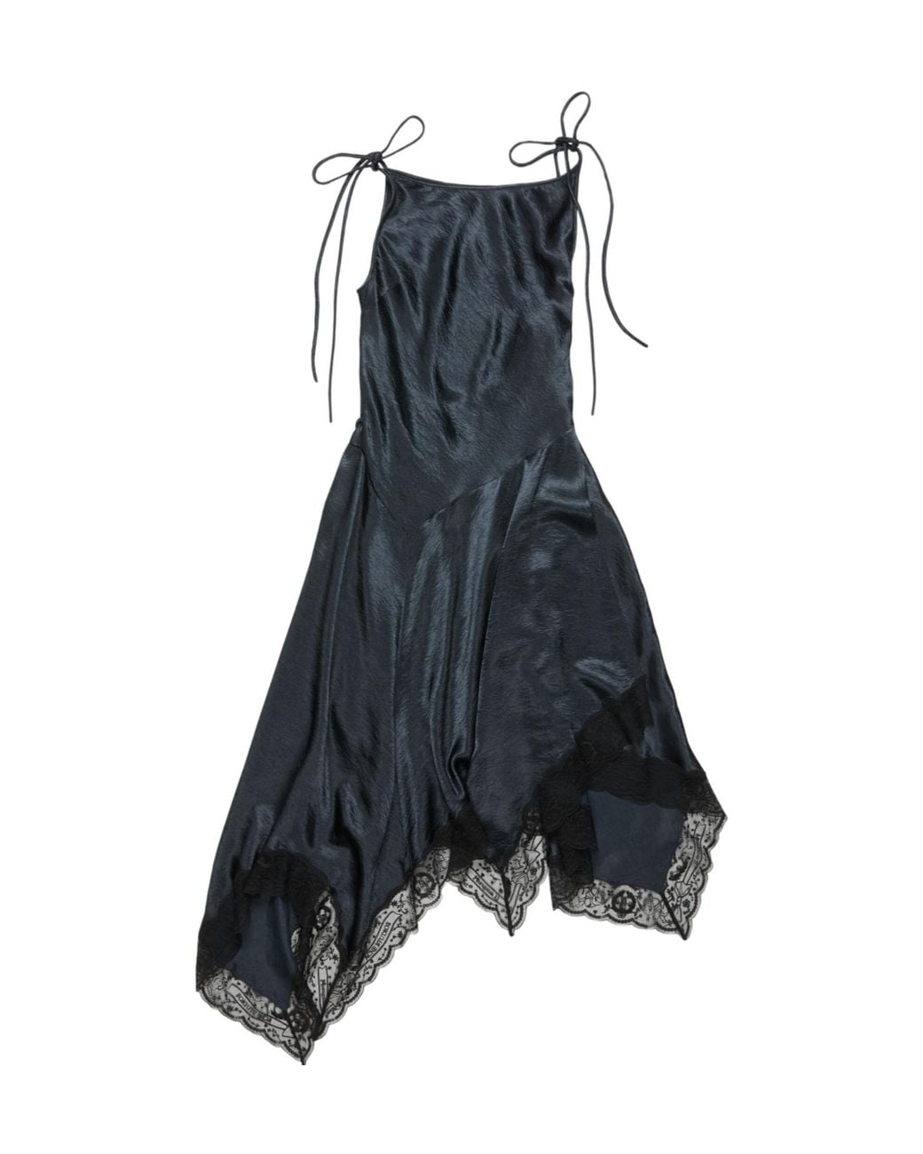 Acne Blue Satin Lace Dress