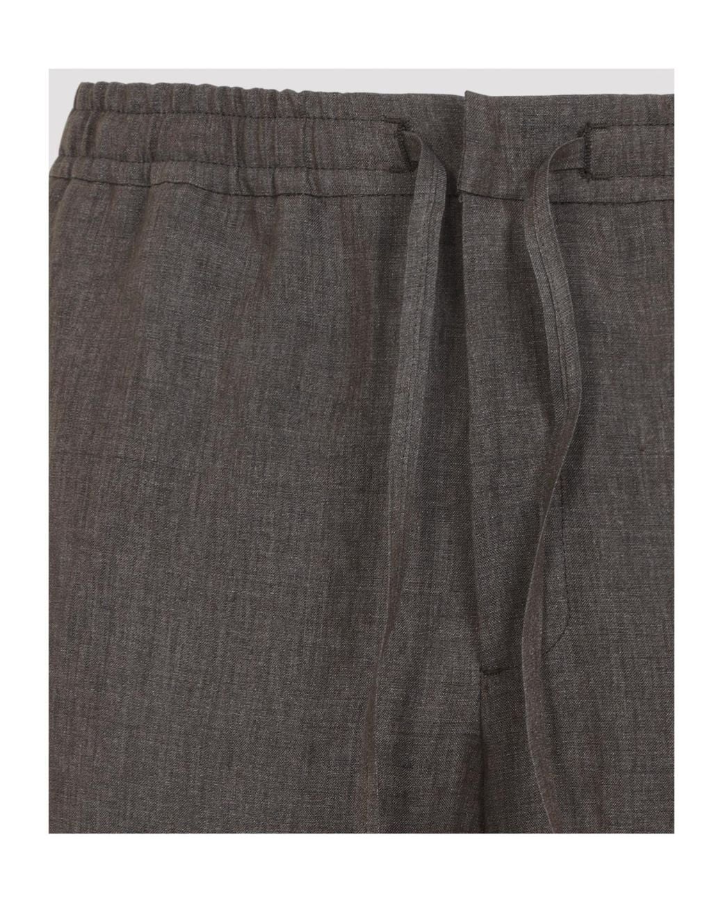 Canali Gray Drawstring Trousers for men