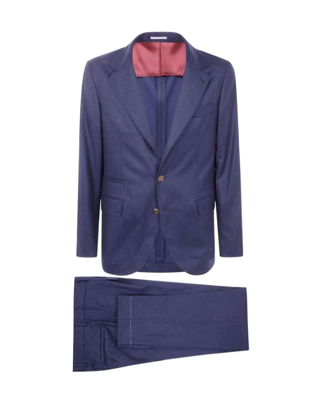 Brunello Cucinelli Blue Two-Button Wool Suit for men