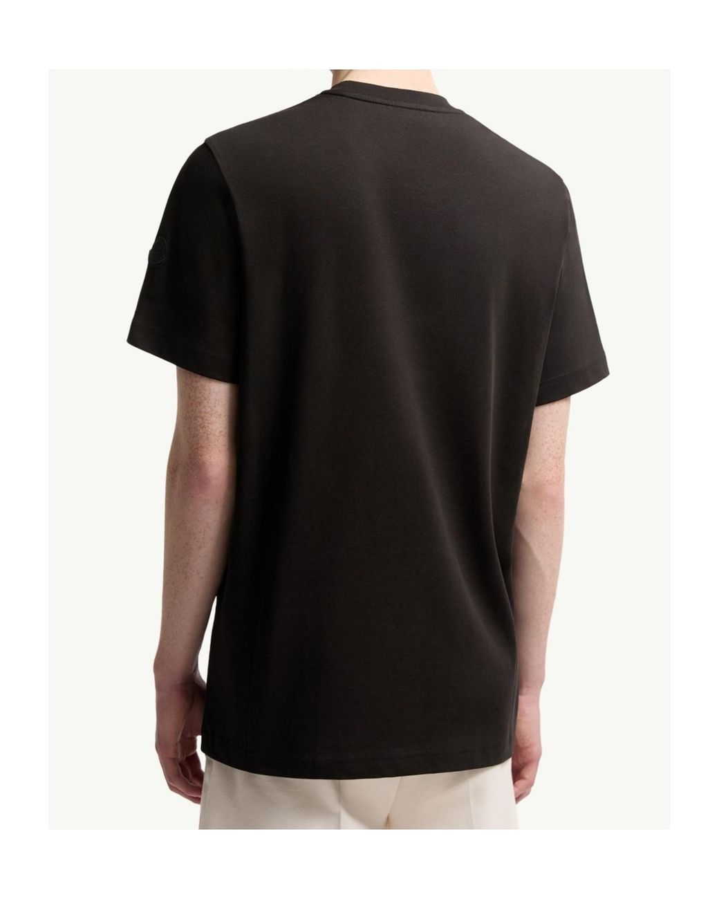 Moncler Black Logo Patch Crewneck T-Shirt for men