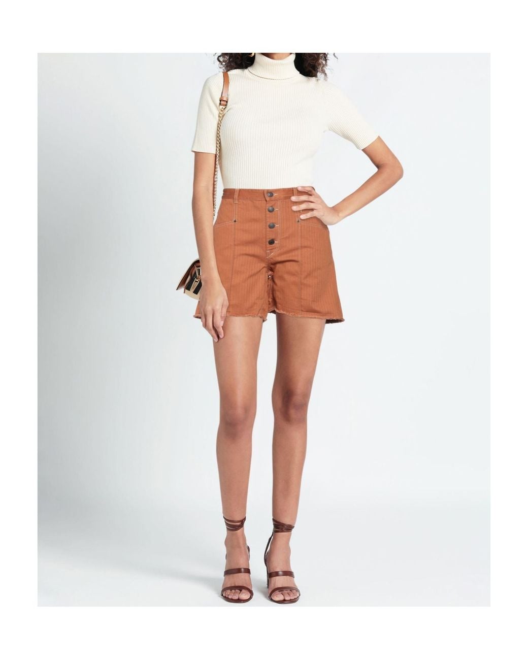 Isabel Marant Brown Front Button-Down Shorts