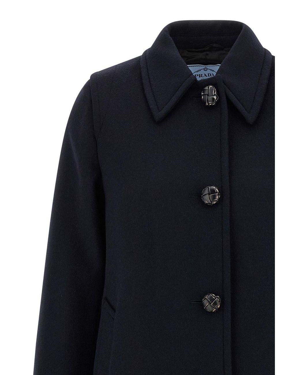 Prada Blue Single-Brested Long Sleeved Coat