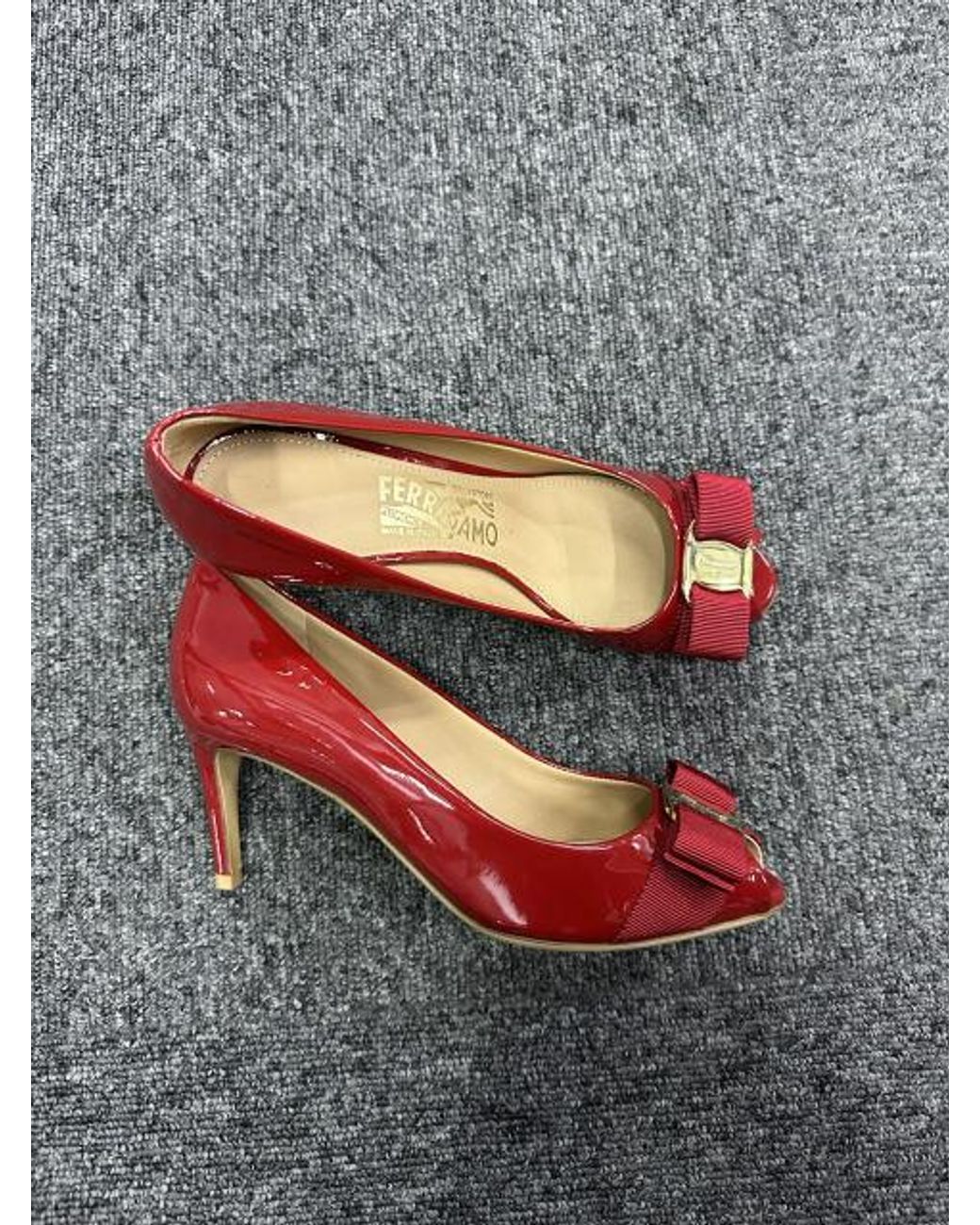 Ferragamo Red Logo High Heels