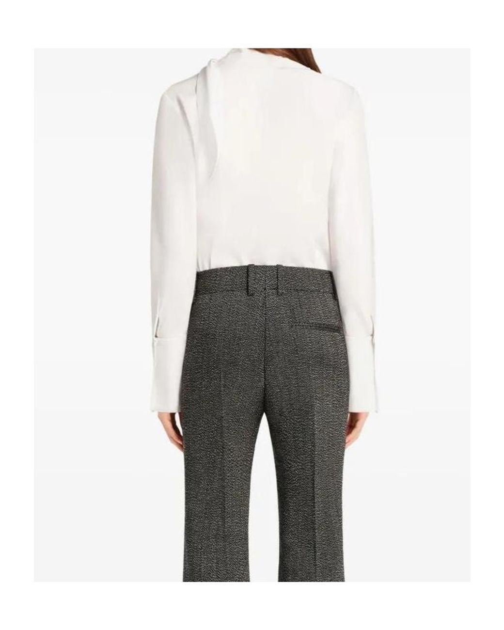 Courreges White Cotton Asymmetric Blouse