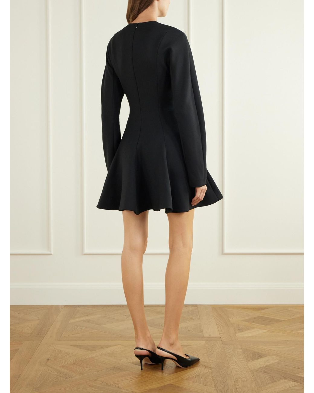 Stella McCartney Black Peplum Crewneck Mini Dress