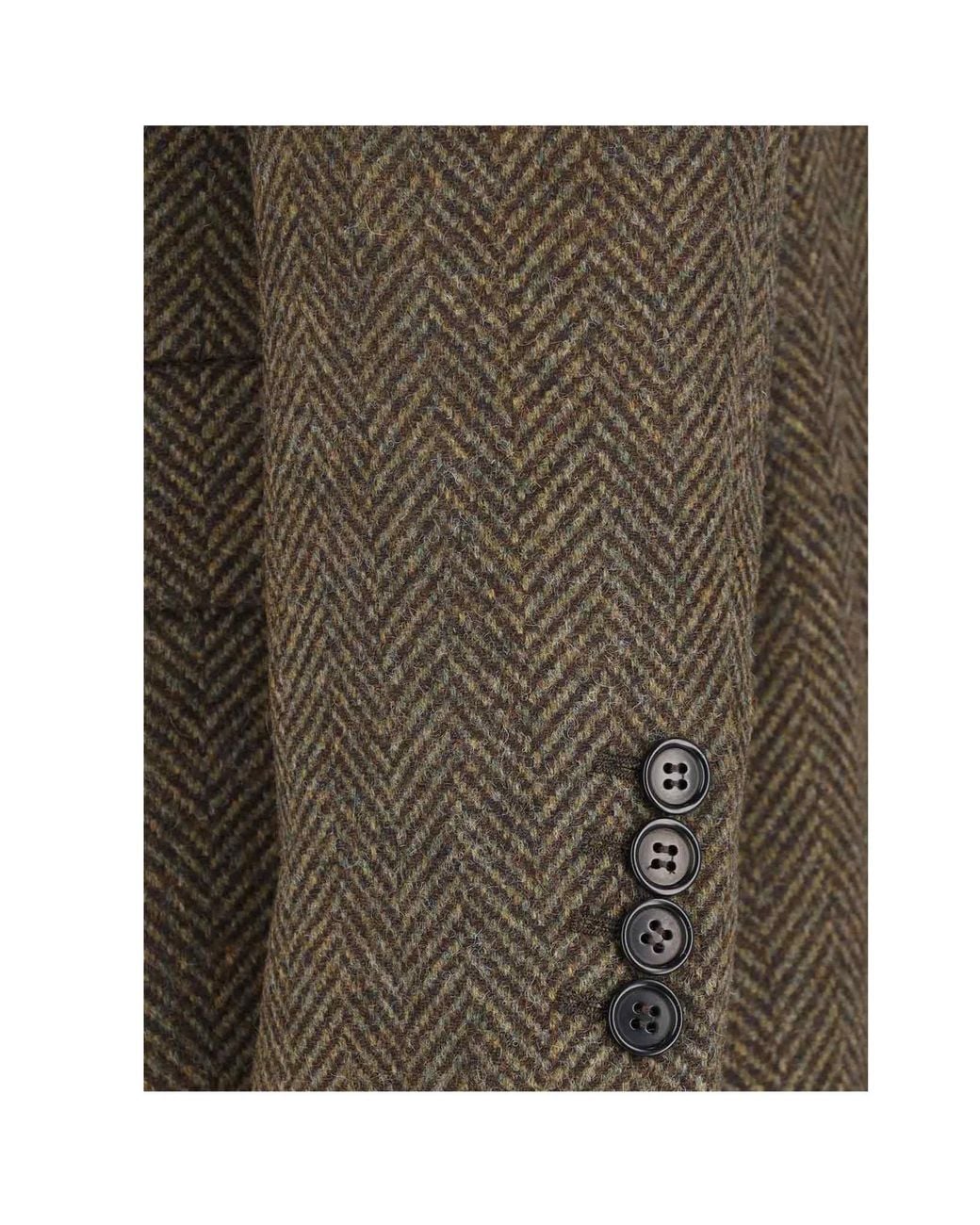 sunflower Brown Herringbone Double-Breasted Coat for men
