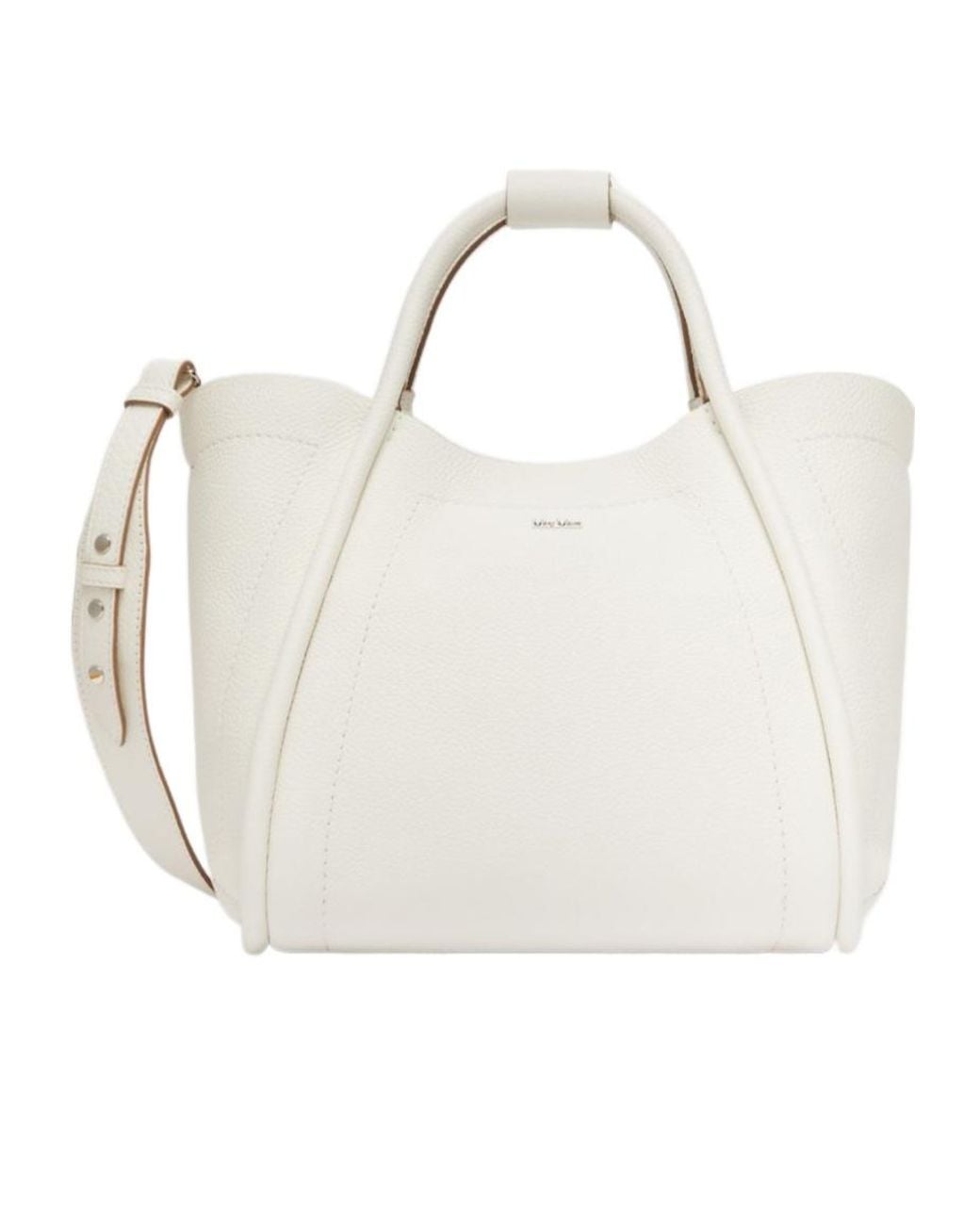 Max Mara White Logo Plaque Top Handle Bag