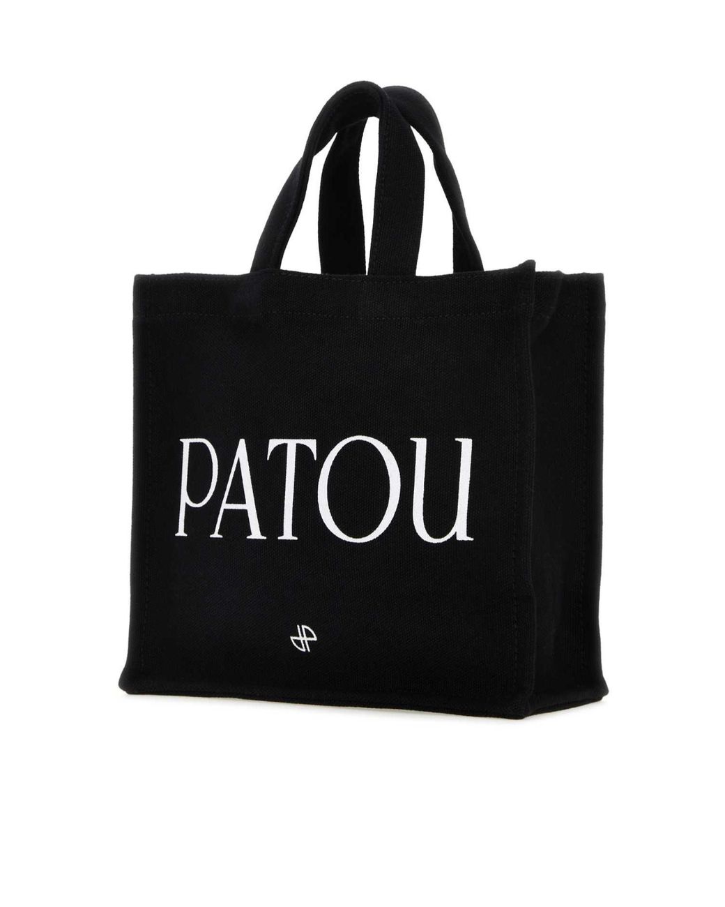 Patou Black Small Logo-Printed Top Handle Bag