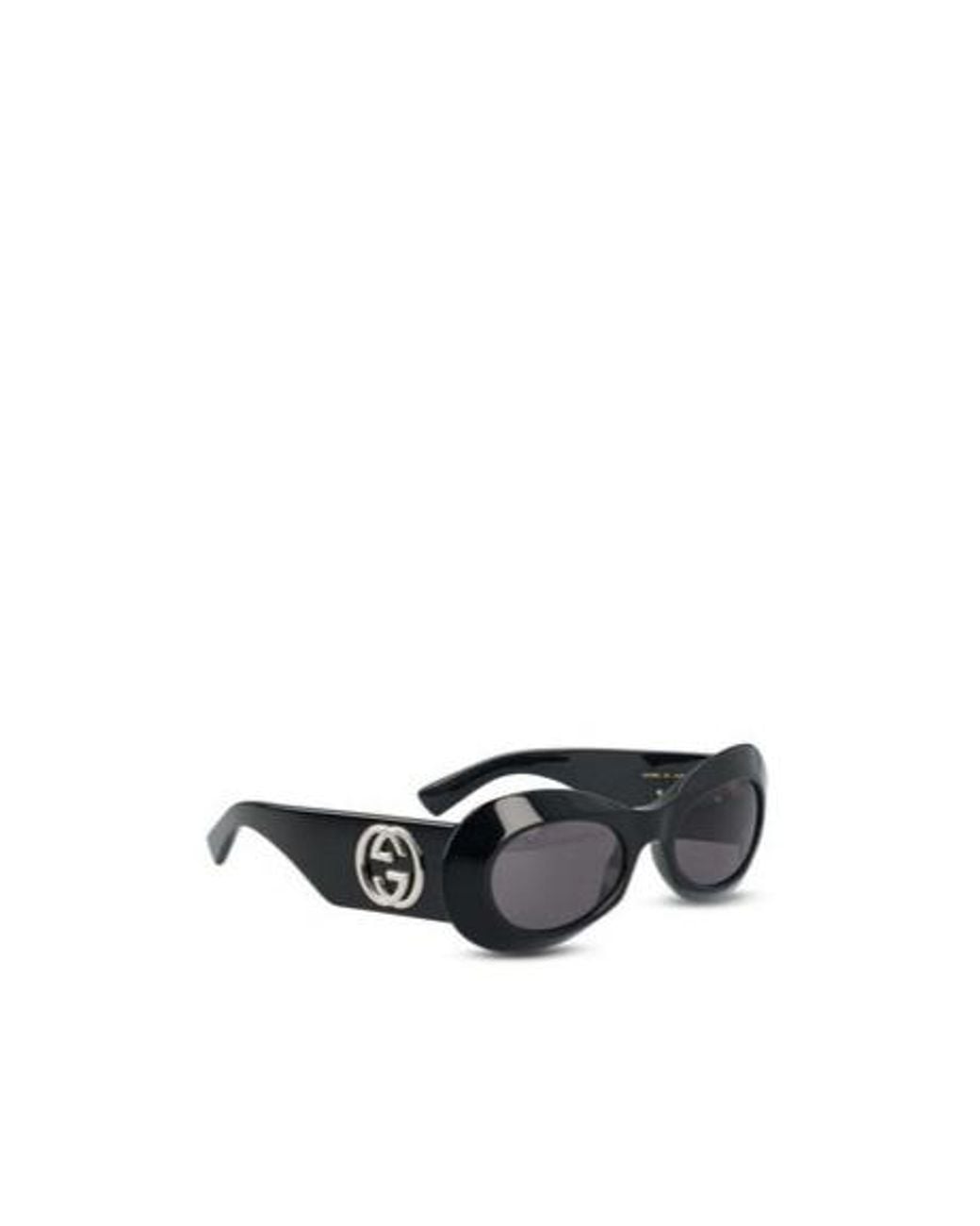 Gucci White Eyewear Oval Frame Sunglasses