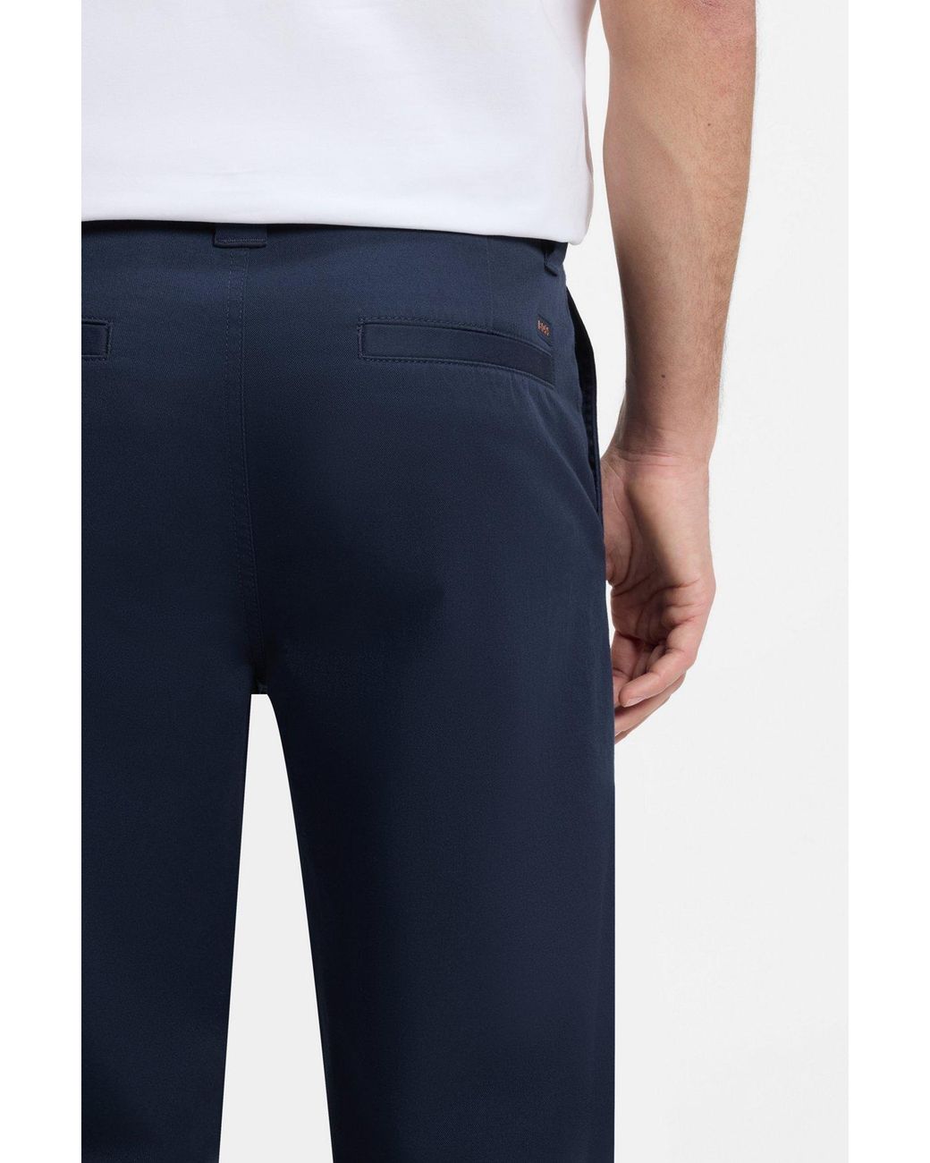 Boss Blue Straight-Fit Trousers for men