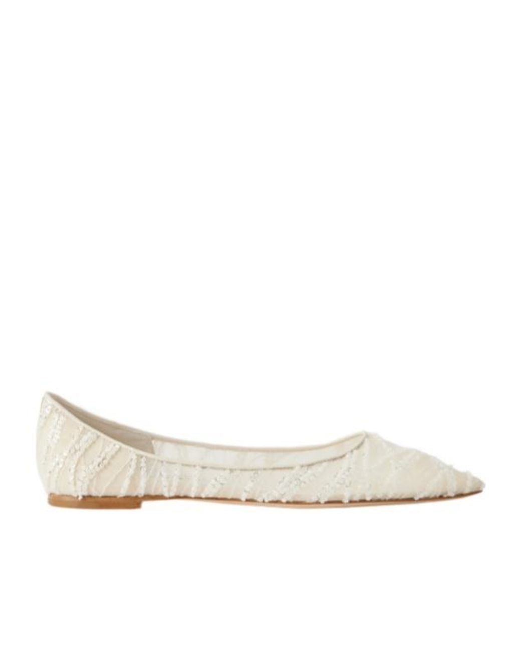 Jimmy Choo Natural Mesh Ballet Flats