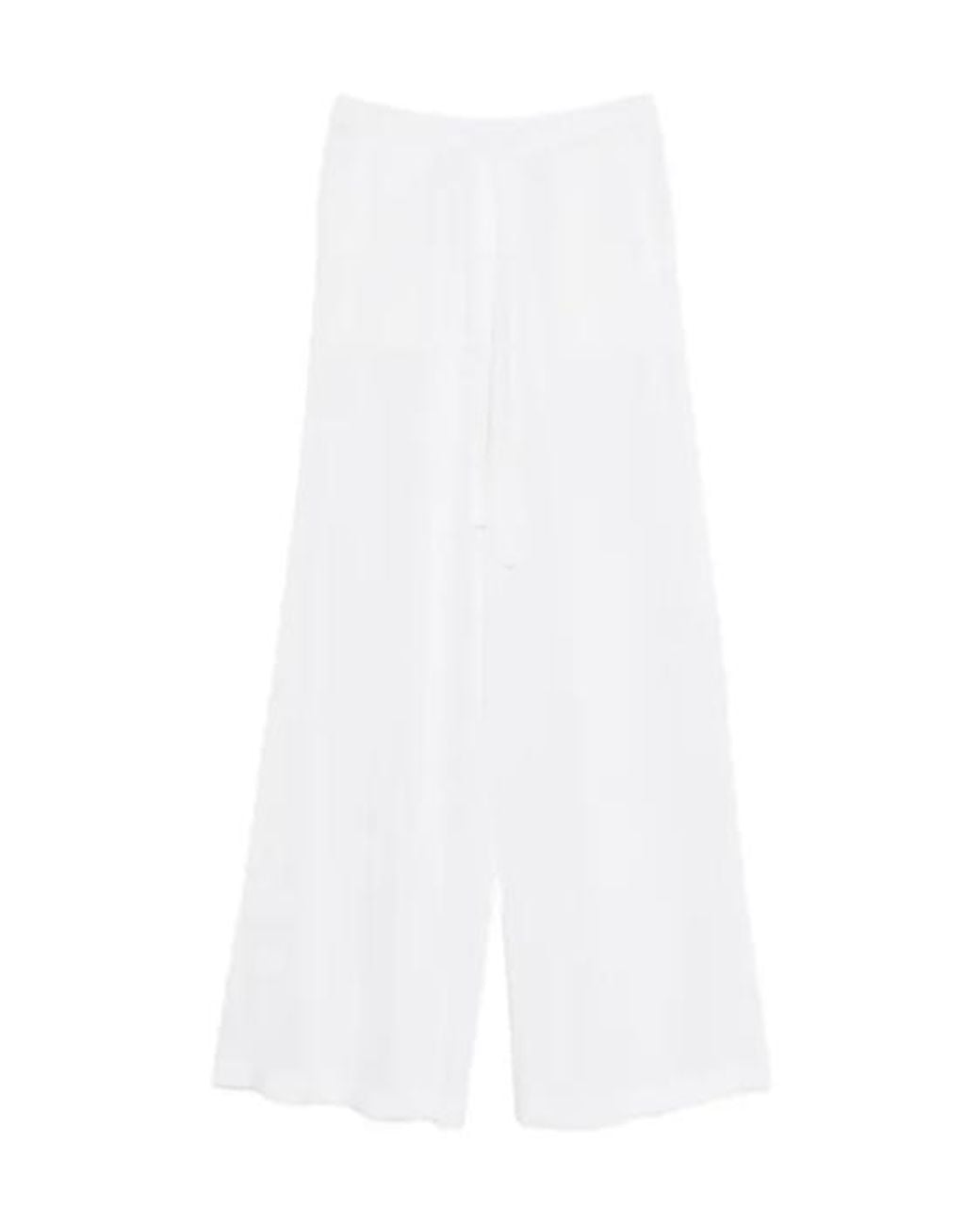P.A.R.O.S.H. White Baby Girl Drawstring Trousers