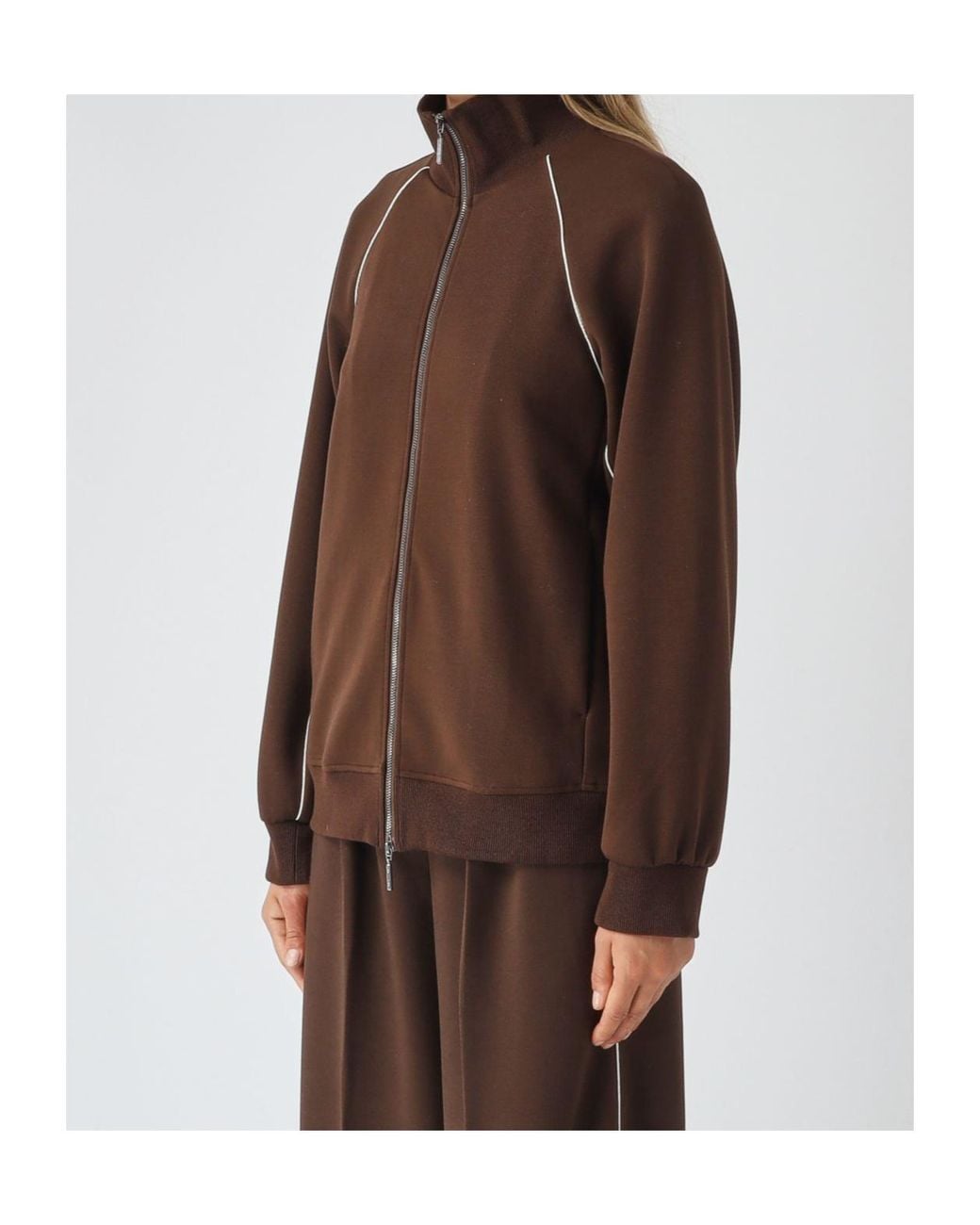 Max Mara Brown Mmllembo Zip-Fastening Long-Sleeve Jacket