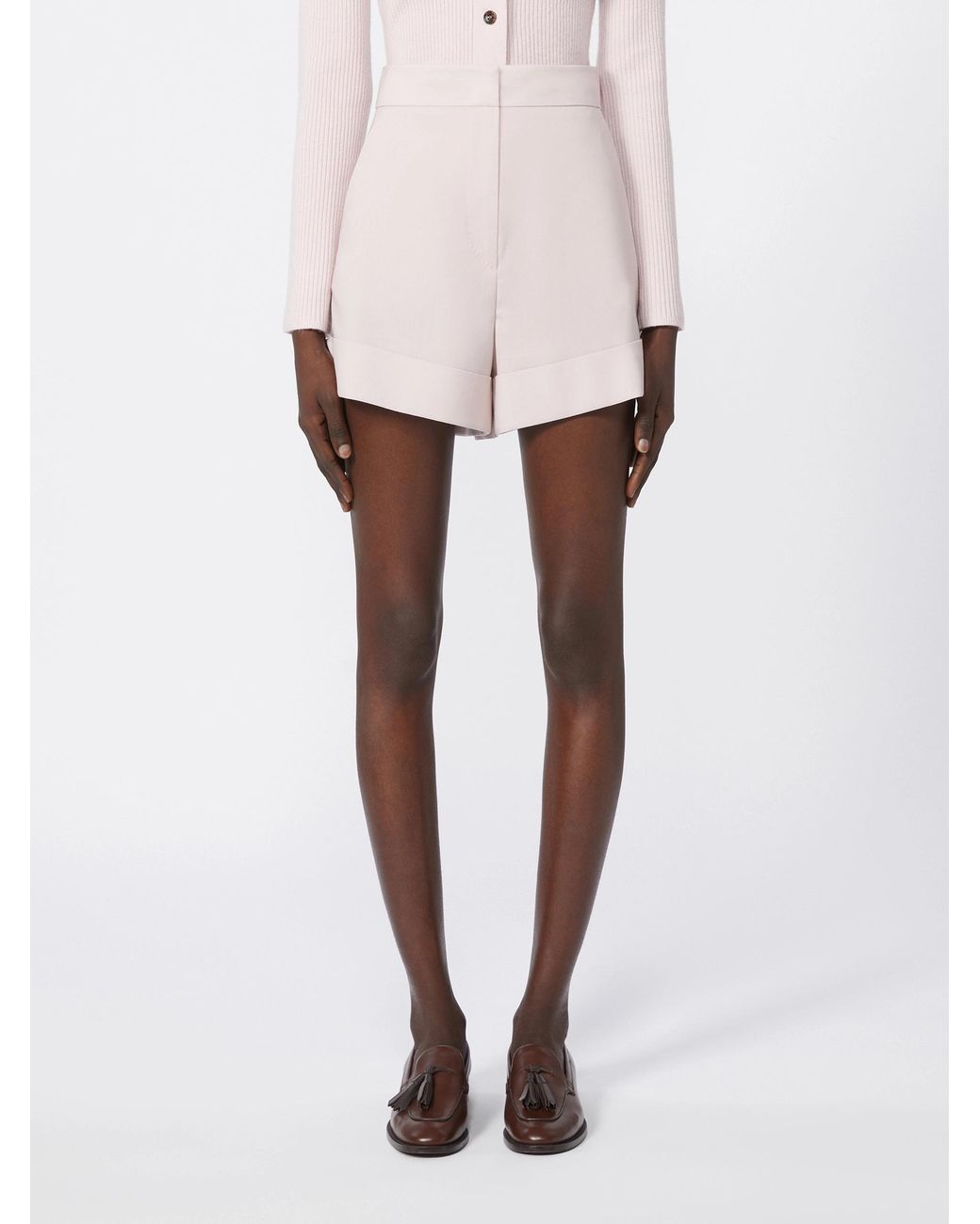 Max Mara Pink Mxmcelebre Turn-Up Hem Shorts