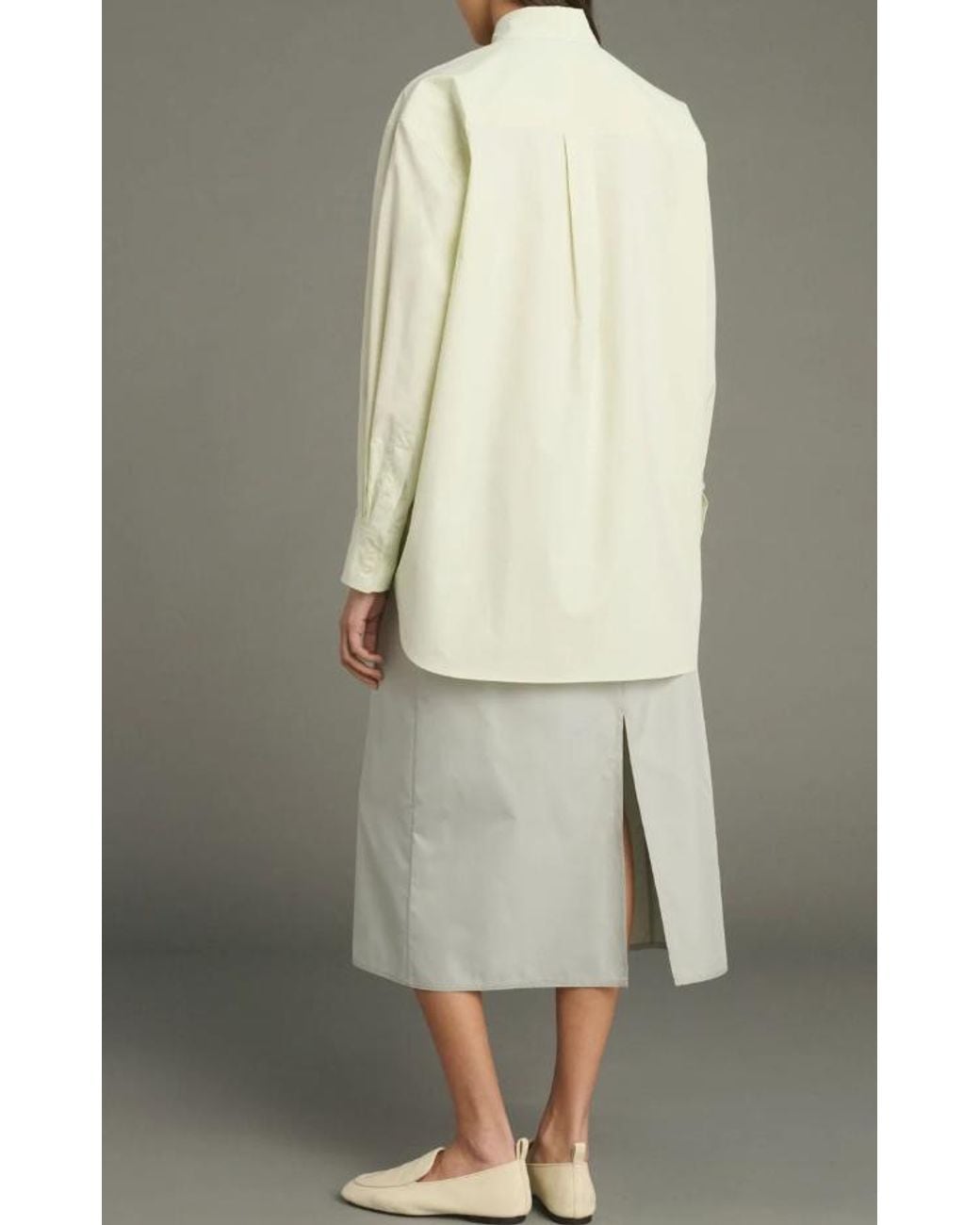 Soeur Gray Elastic Waist A-Line Midi Skirt