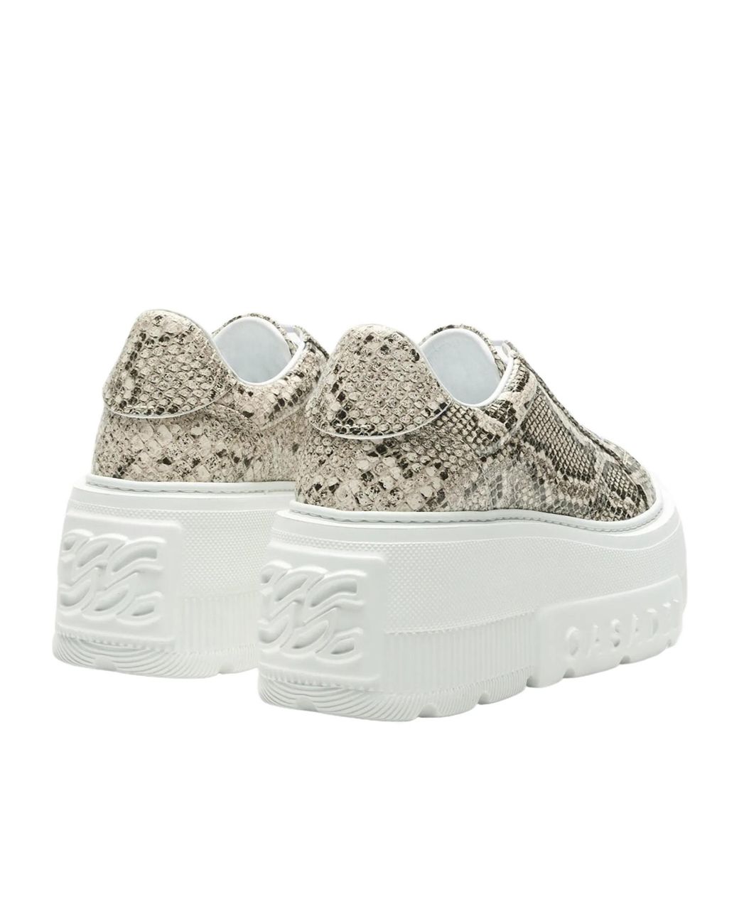 Casadei White Nexus Basilisco Python-Print Sneakers