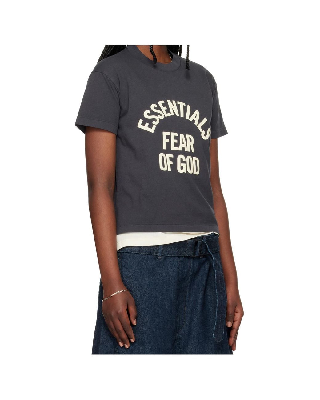 Fear Of God Black Logo Print T-Shirts
