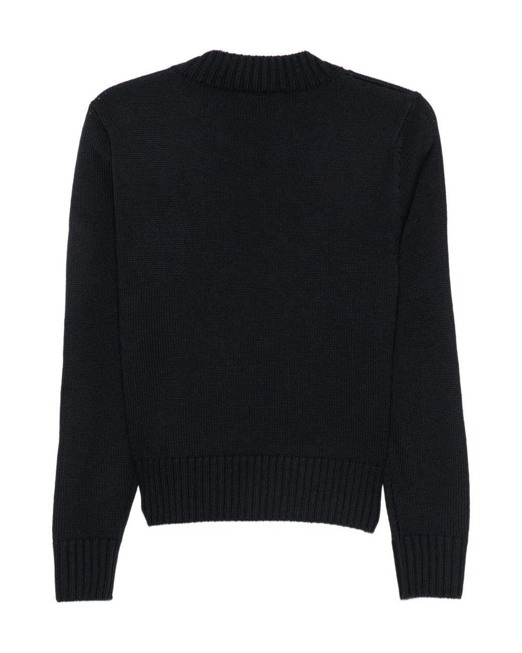 Zanone Black Ribbed-Knit Sweater