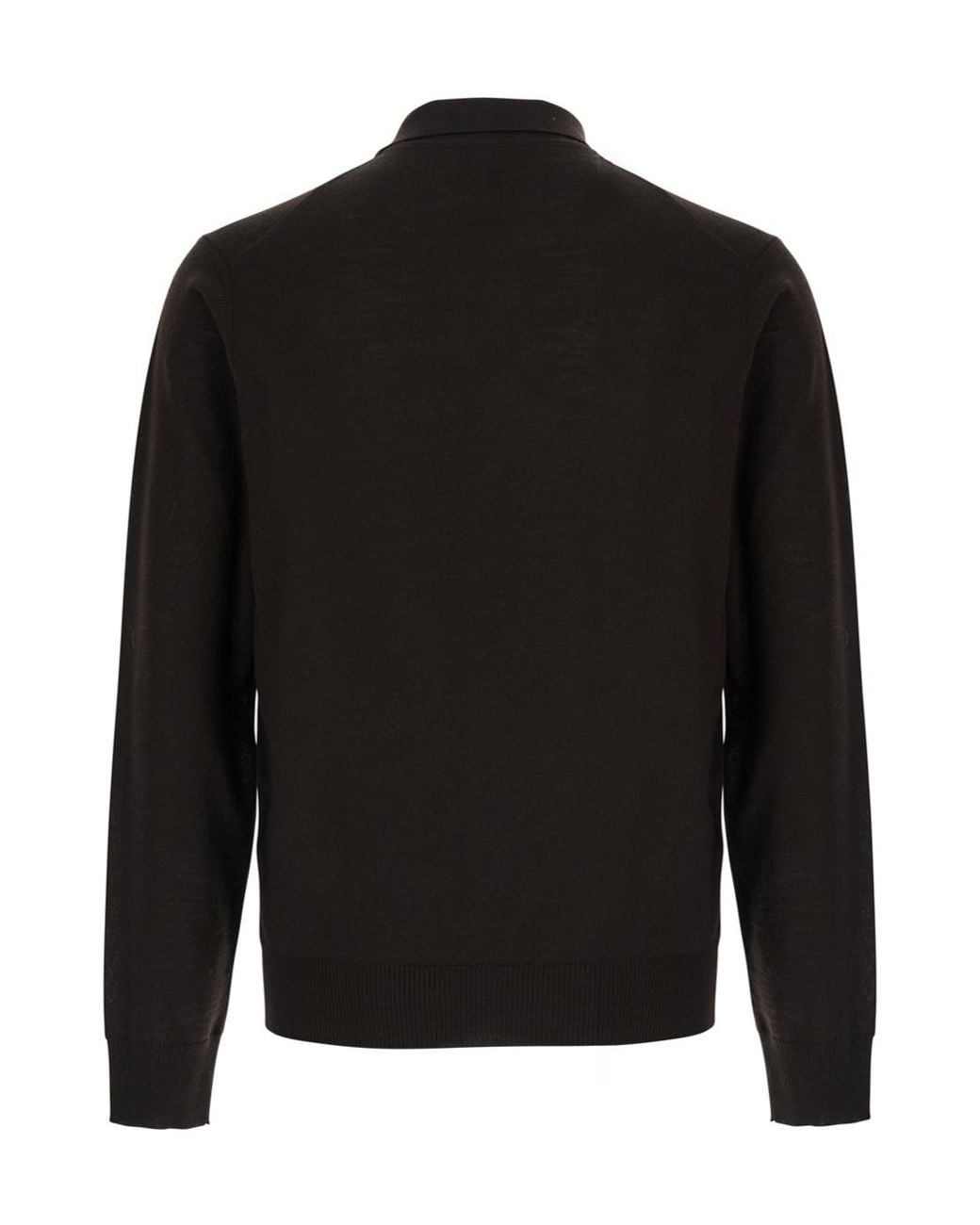Emporio Armani Black Buttoned Polo Knitted Top for men