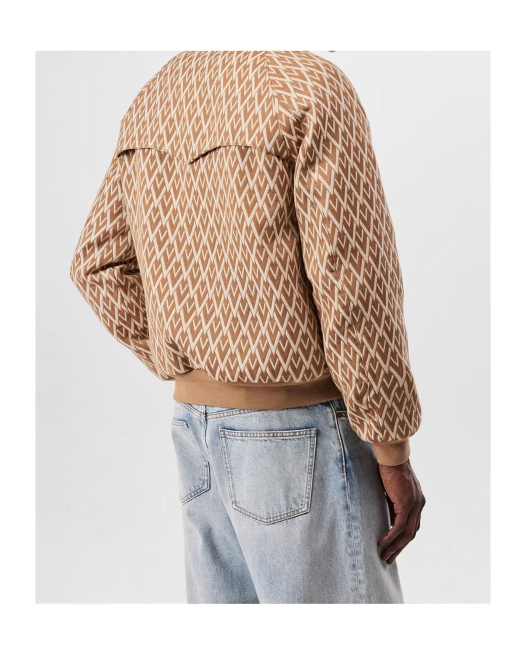 Valentino Brown Allover Logo Zip-Up Jacket for men