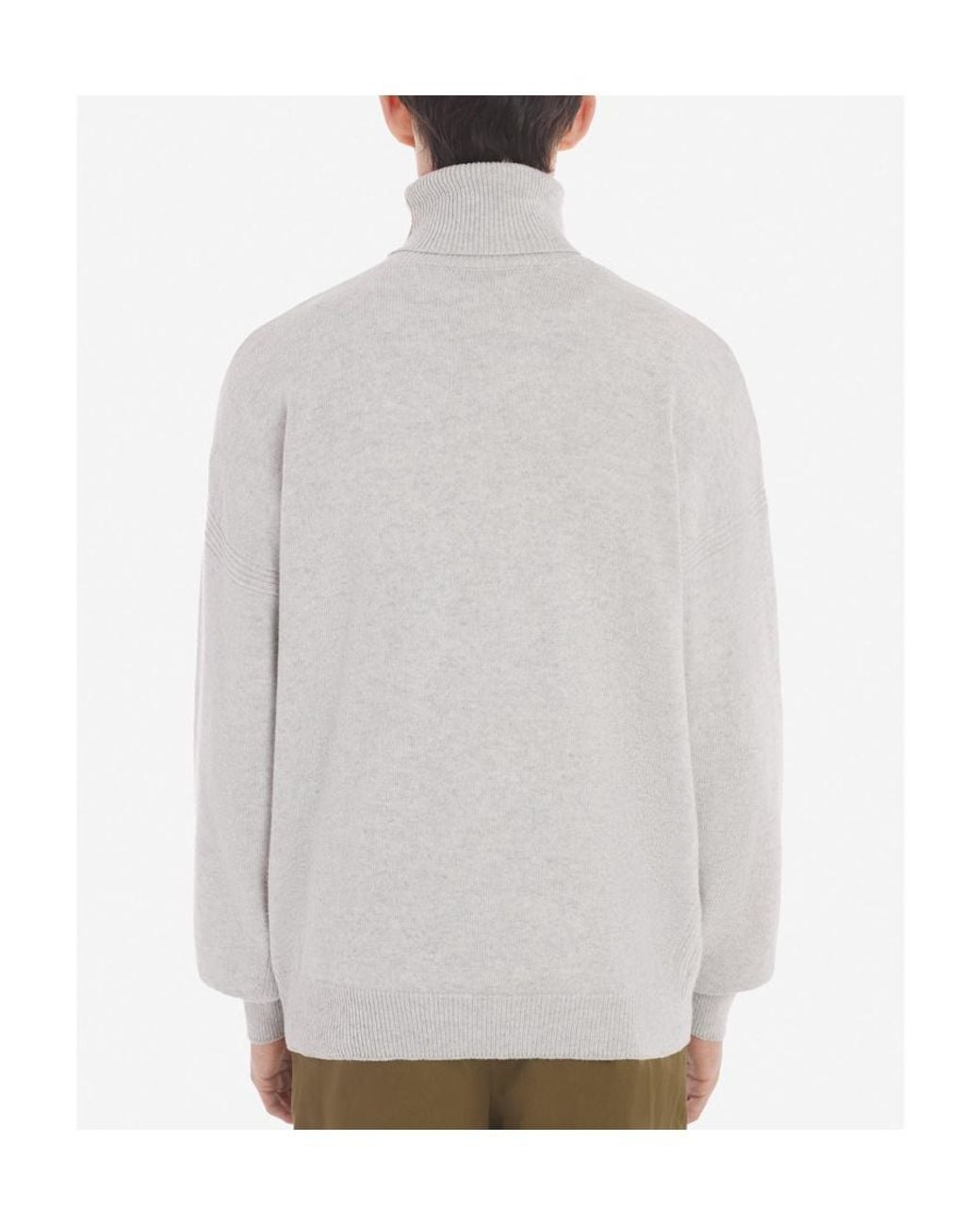 Maison Kitsuné White Maison Kitsuné Roll-Neck Fox Head Intarsia-Knit Jumper for men