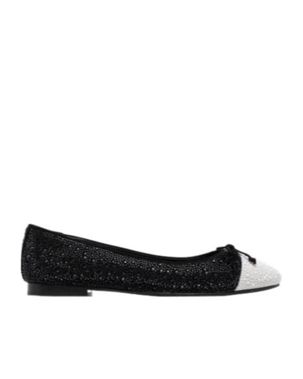 Tory Burch Black Bow-Detailed Embellished Flats