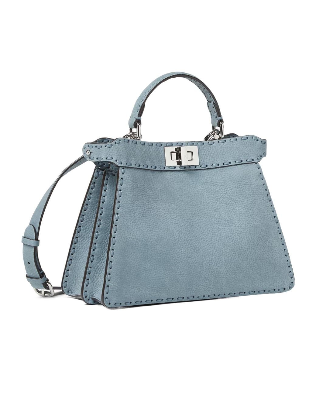 Fendi Blue Peekaboo Iseeu Small Top Handle Bag