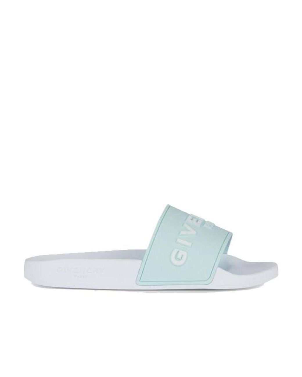 Givenchy White Logo-Embossed Slides