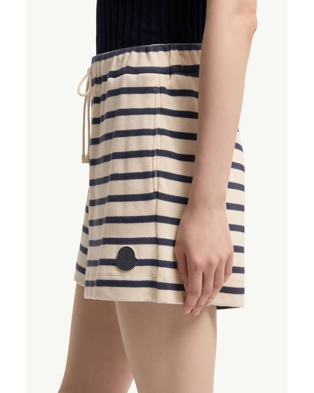 Moncler Multicolor Logo Patch Striped Shorts