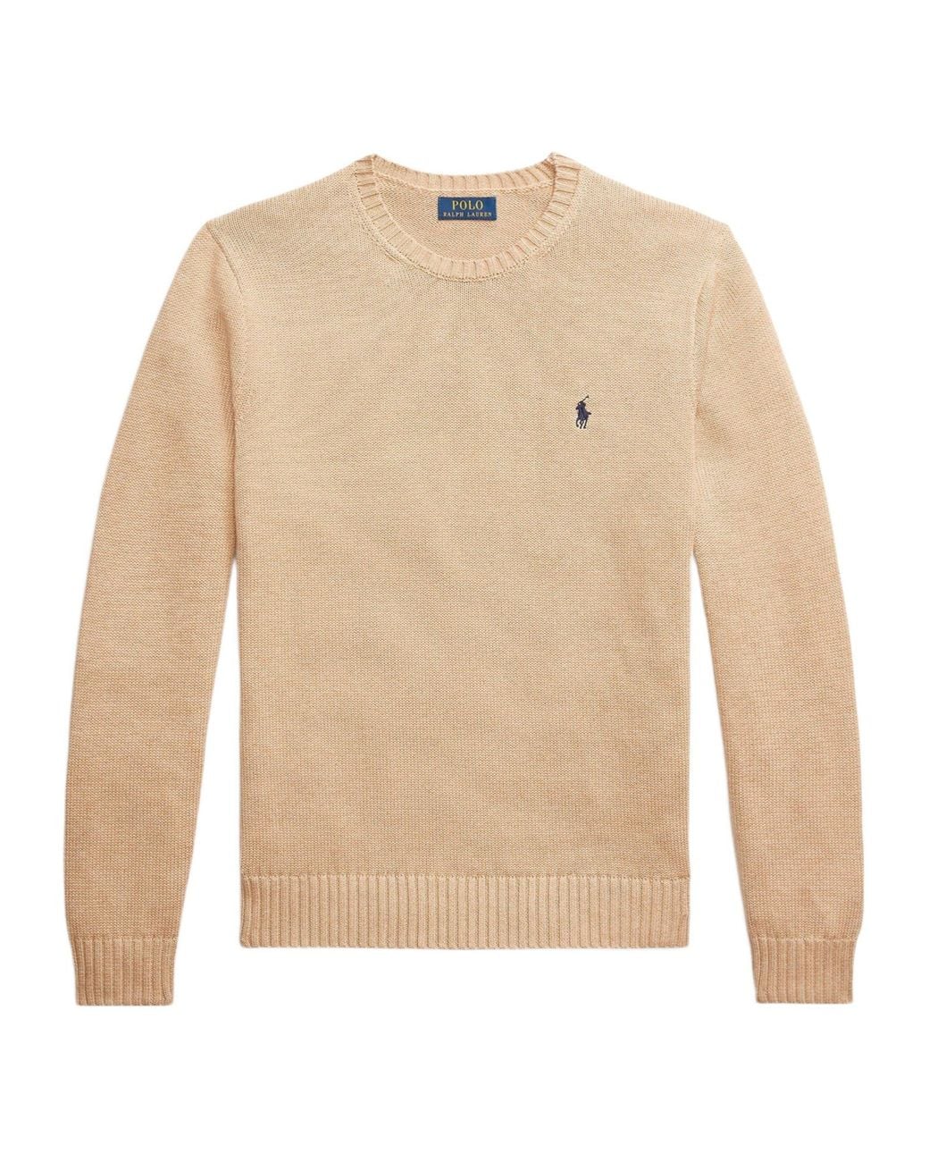 Polo Ralph Lauren White Solid Crew Neck Knit Sweater for men