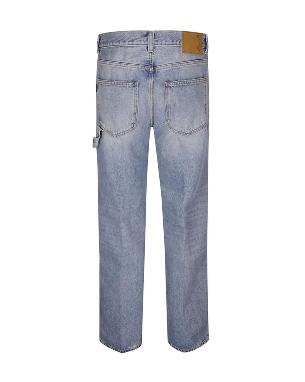 Haikure Blue Distressed Straight Leg Jeans for men