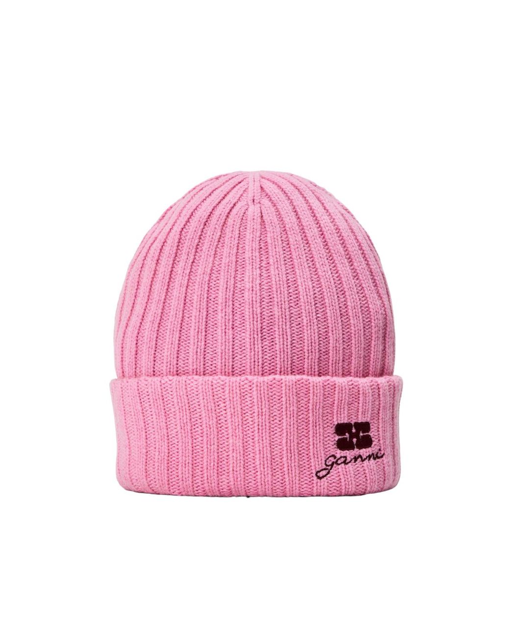 Ganni Pink Colorful Knit Hat