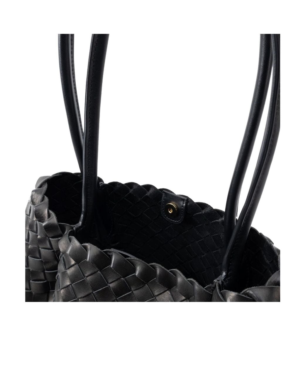 Elleme Black Dimple Tote Medium Woven Leather