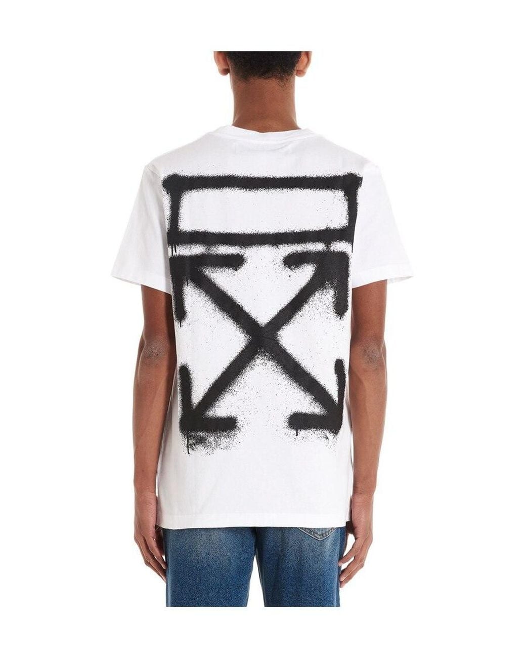 Off-White c/o Virgil Abloh White Spray Effect Logo Print T-Shirt for men
