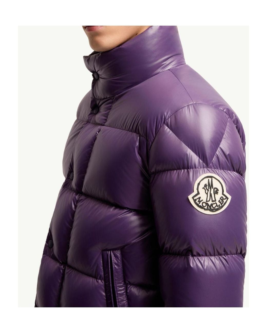 Moncler Purple Brendola Laqué Short Down Jacket for men