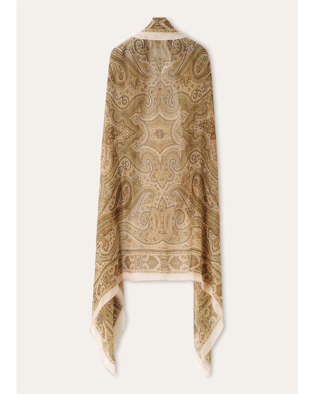 Loro Piana Natural Talia Paisley Large Shawl