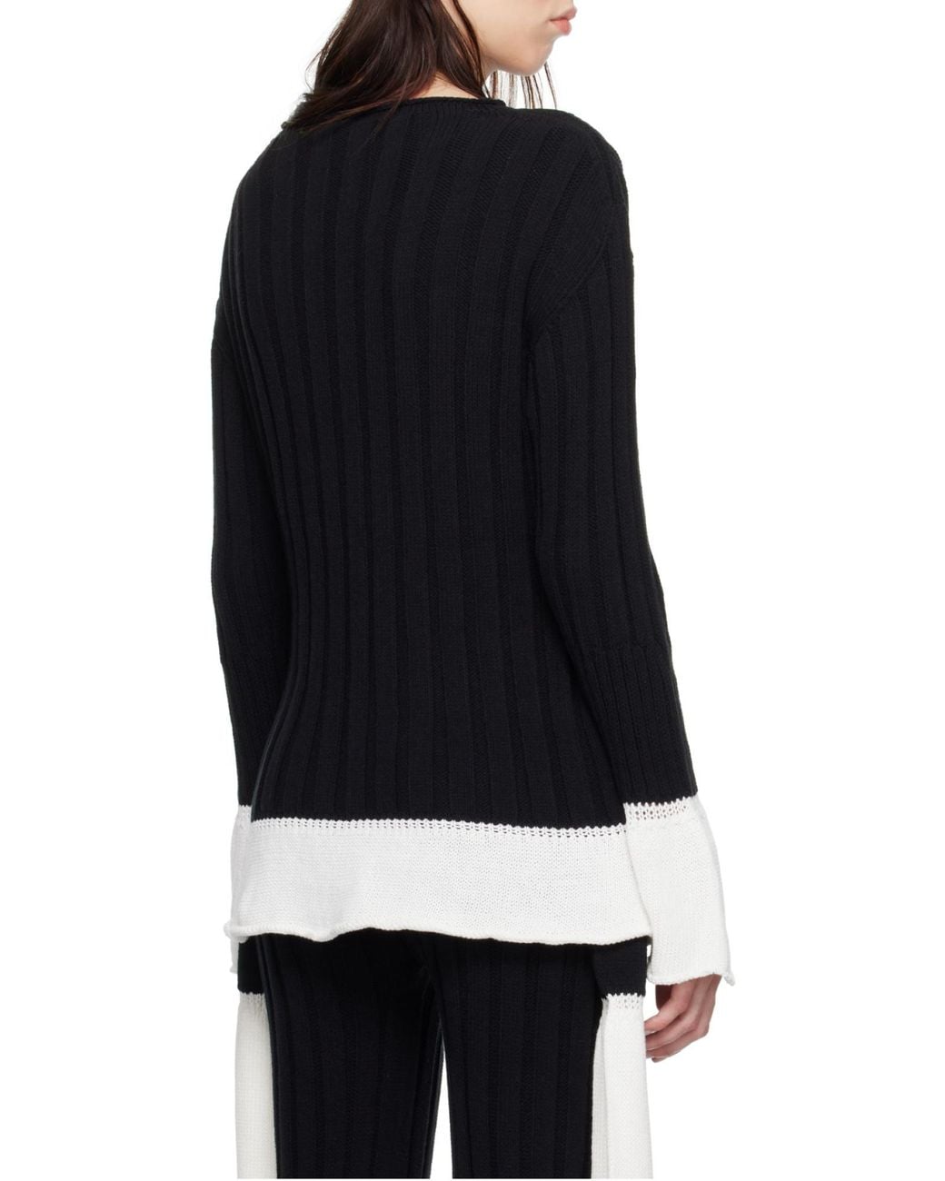 Issey Miyake Black Behind The Scenes Flounced Edge Sweater