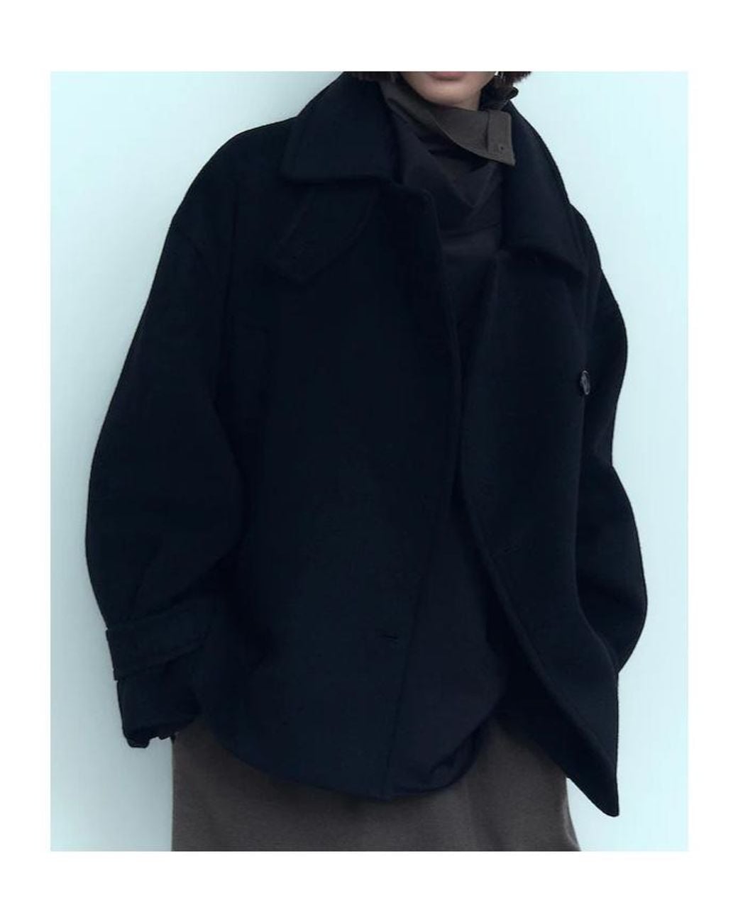 Juun.J Black Stand-Collar Long-Sleeved Coat
