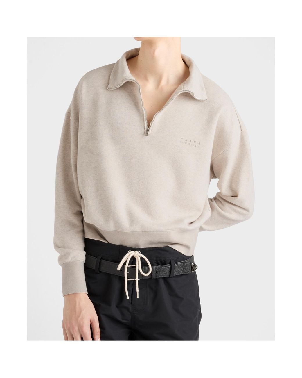 Prada Natural Polo Felpa Logo for men
